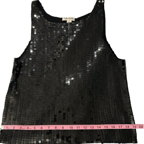 Tyler Boe black square sequin sweater tank. Size  XL - Picture 4 of 8